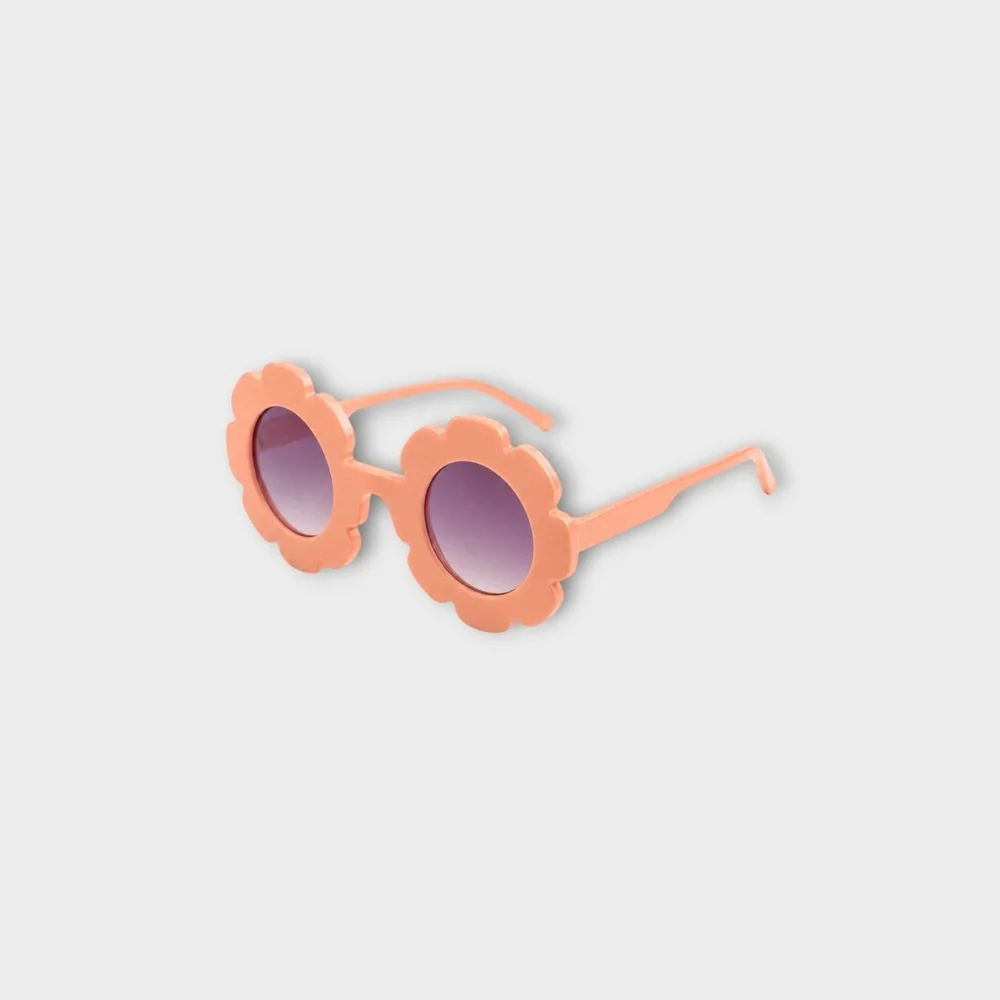 Kids' Flower-Shaped Sunglasses in Peach - Playful Sun Protection